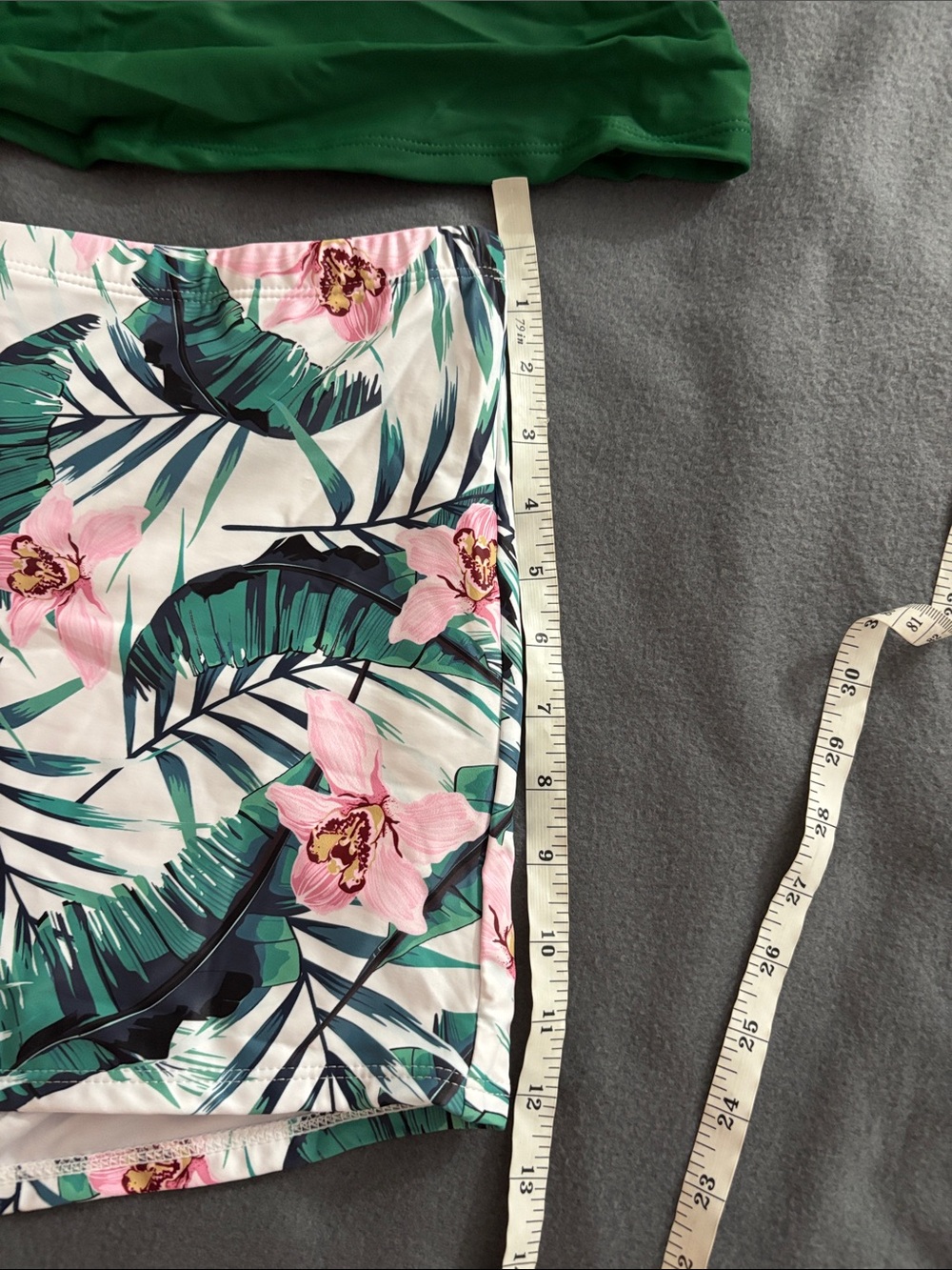 Yonique 18W Green Tankini Set Floral Boy Shorts Plus Size NWT Swimwear - Picture 5 of 9